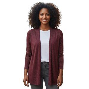 Maroon Open Wrap Cardigan.‎ Sparkly. SZ Large. Wedding Guest Night Out. Stretchy